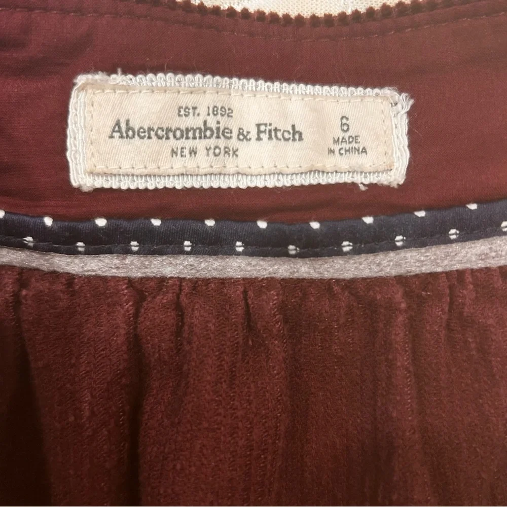 Abercrombie & Fitch corduroy miniskirt size 6 a line schoolgirl academia grunge - Picture 5 of 15